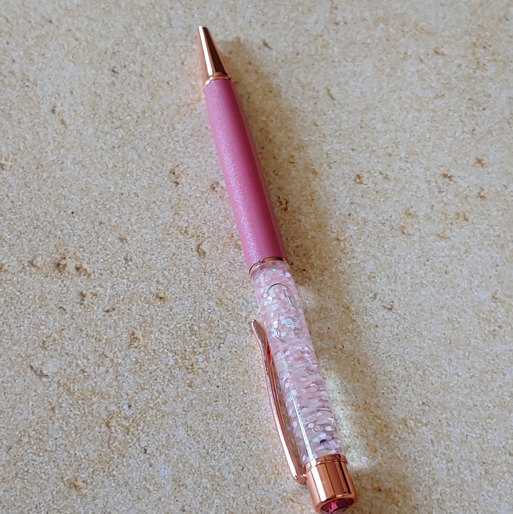 Pink light pink confetti pen